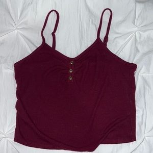 Adjustable maroon tank top